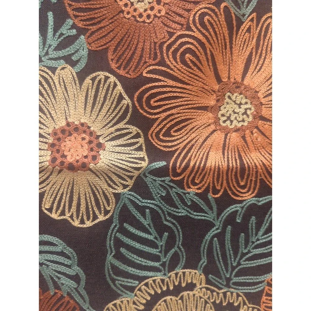 Decorative Floral Embroidered Pillow Cover 18 in X 18 in Fall Colors NWT